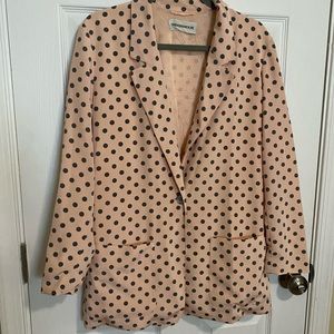 Pink and Gray Polka Dot Vintage Look Blazer